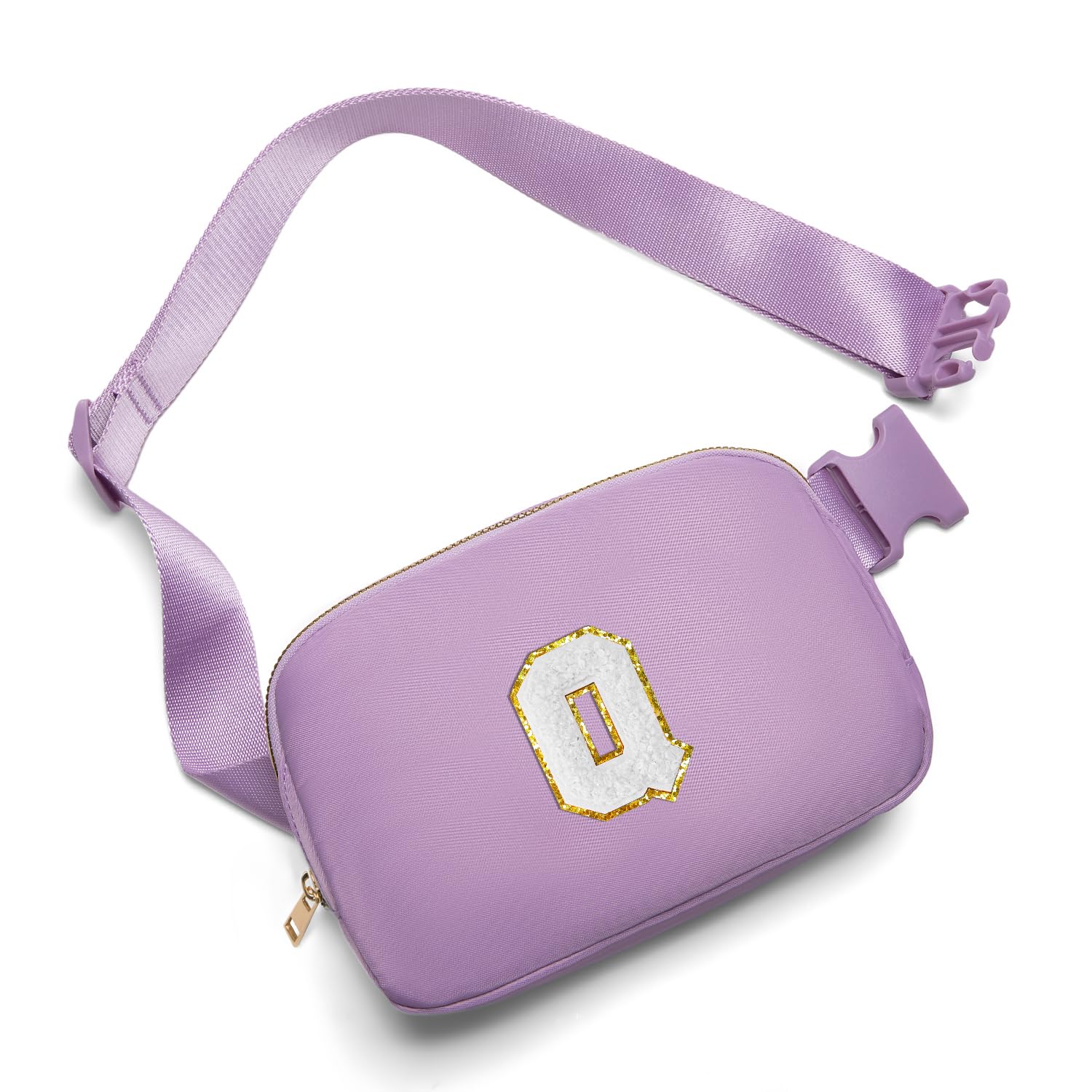 Gitus Birthday Gifts for 8 9 10 11 12 13 Year Old Girls Personalized Fanny Pack Crossbody Bags with Initial Letter Patch Belt Bag for Teen Girls Cute Trendy Stuff Travel Essentials (Lavender-Q)
