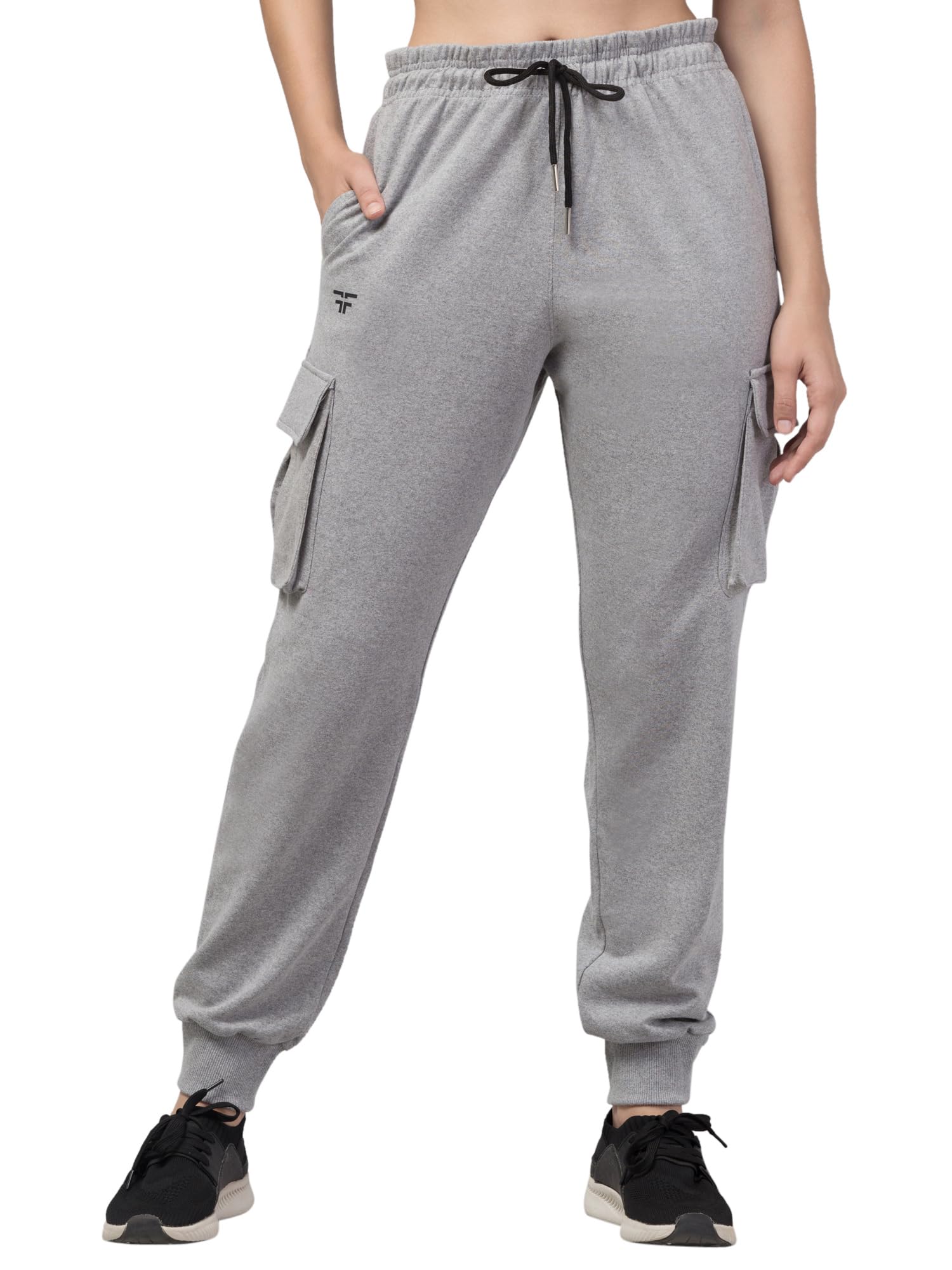 FflirtygoCotton Solid Black Joggers/Track Pant/Solid Pajama/Leggings for Women with 4 Pockets