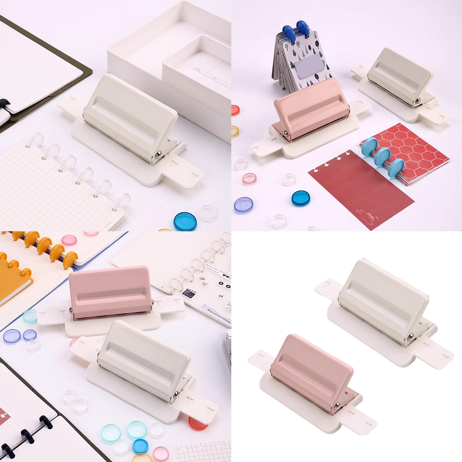 Punzonatrice manuale portatile a 4 fori, White