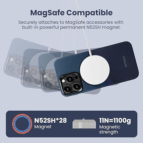 Miniatura 6 de pitaka Funda para iPhone 15 Pro compatible con MagSafe, funda delgada y ligera para iPhone 15 Pro de 6.1 pulgadas con una sensación táctil sin