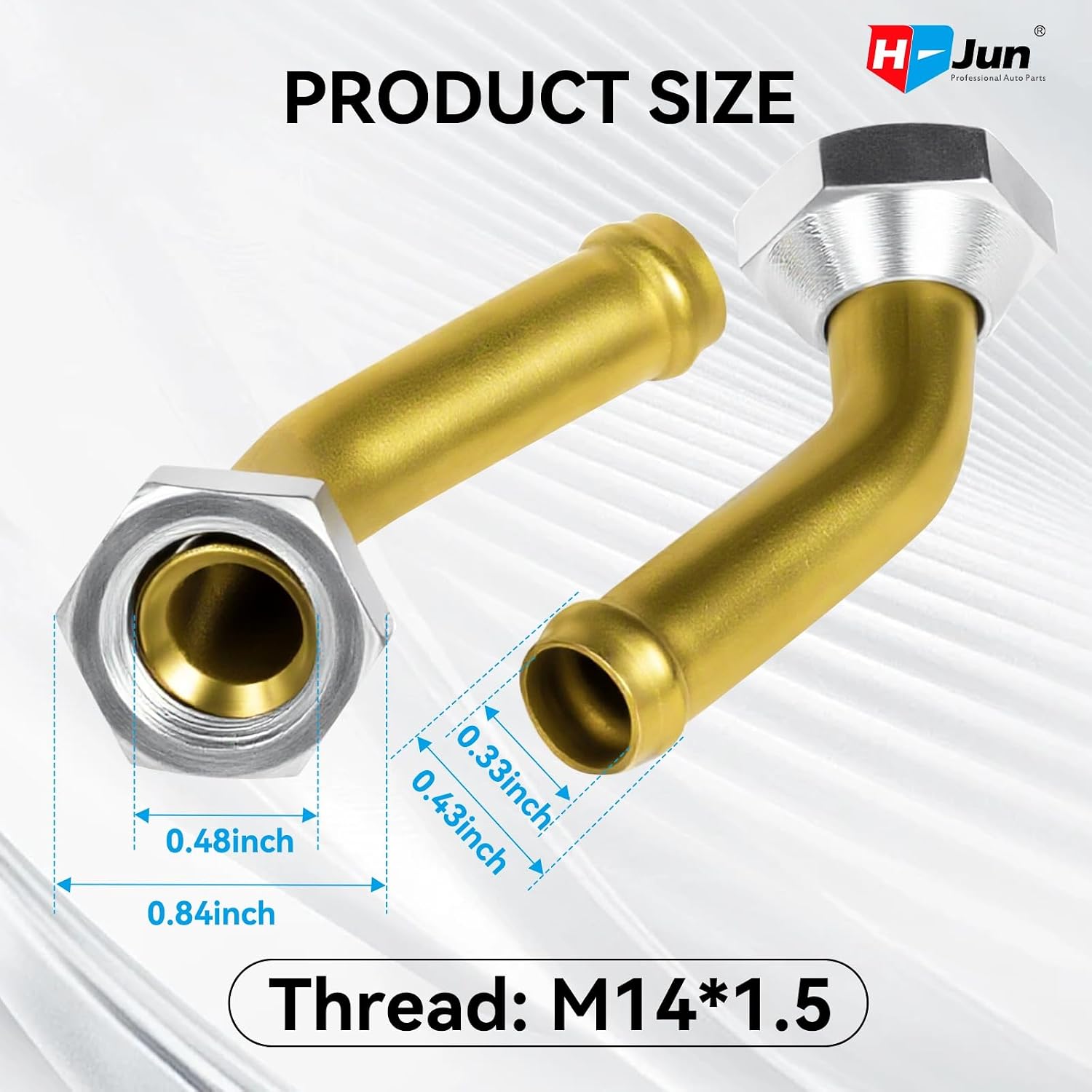 Transmission Cooler Line Fitting for Civic 1992-1995, Acura EL 1997-2000 | M14x1.5 Male Thread Brass Transmission Line Connector