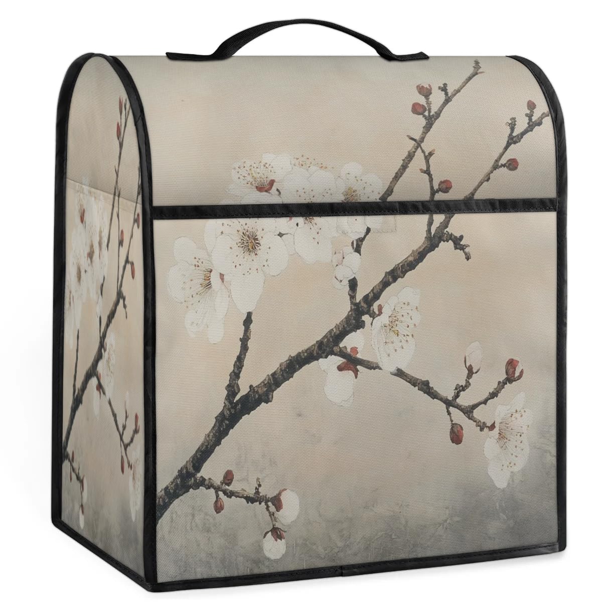 Sabokido Plum Blossom Kitchen Aid Mixer Cover Vintage Flower Coffee Maker Cover Stand Mixer Covers Compatible with 6-8 Quart Tilt Head Bowl Lift Dust Cover with Pockets for Accessories