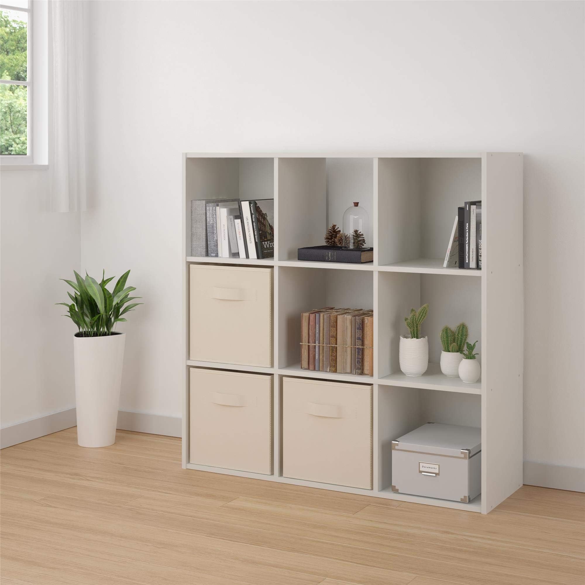 RealRooms Tally 9 Cube Bookcase, White