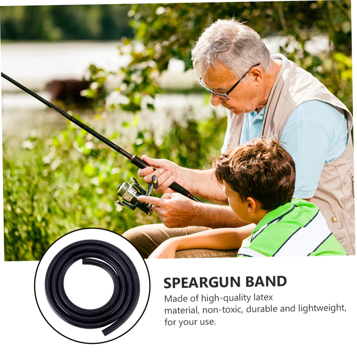 KOMBIUDA Elastic Spearfishing Latex Tubing Band Diving Spearfishing Accessory Natural Latex Material 3 * 16mm Diameter 2m Length Black High Elasticity