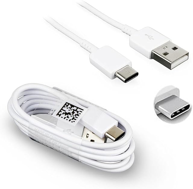Samsung USB Type C Charge & Sync Data Cable For Galaxy S8, S8+, A3(2017), A5(2017), A7(2017) A8 (2018) Galaxy C7 Pro, White Lead (ONLY) Type C USB - EP-DN930CWE)