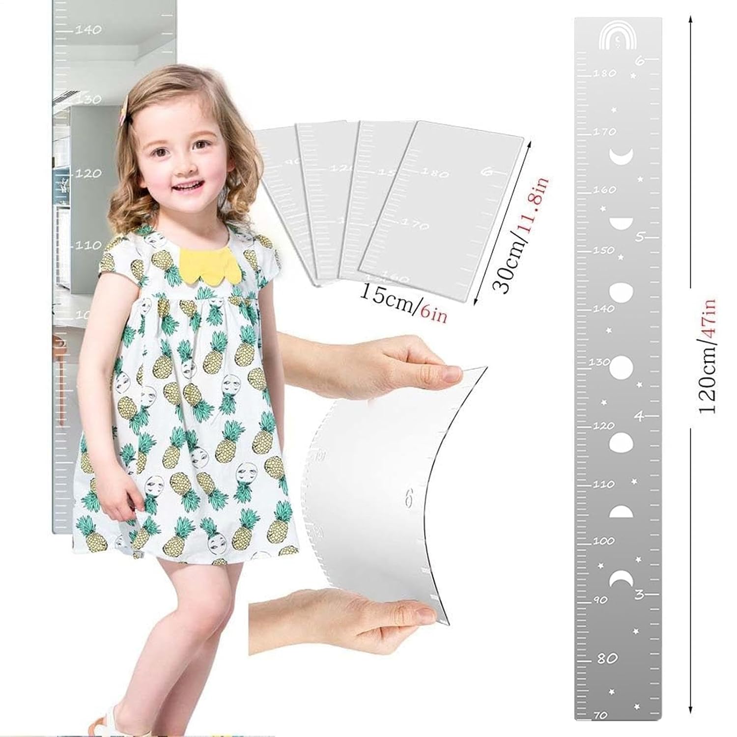Height Chart for Kids - Wall Height Growth Chart Deor,and Neutral Measuring for Nurseries, Playrooms, Children's Rooms, Study Rooms