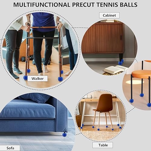 Miniatura 8 de Magicorange Paquete de 40 pelotas de tenis precortadas a granel para sillas, pelotas de tenis de 2.5 pulgadas, fundas para patas de sillas para