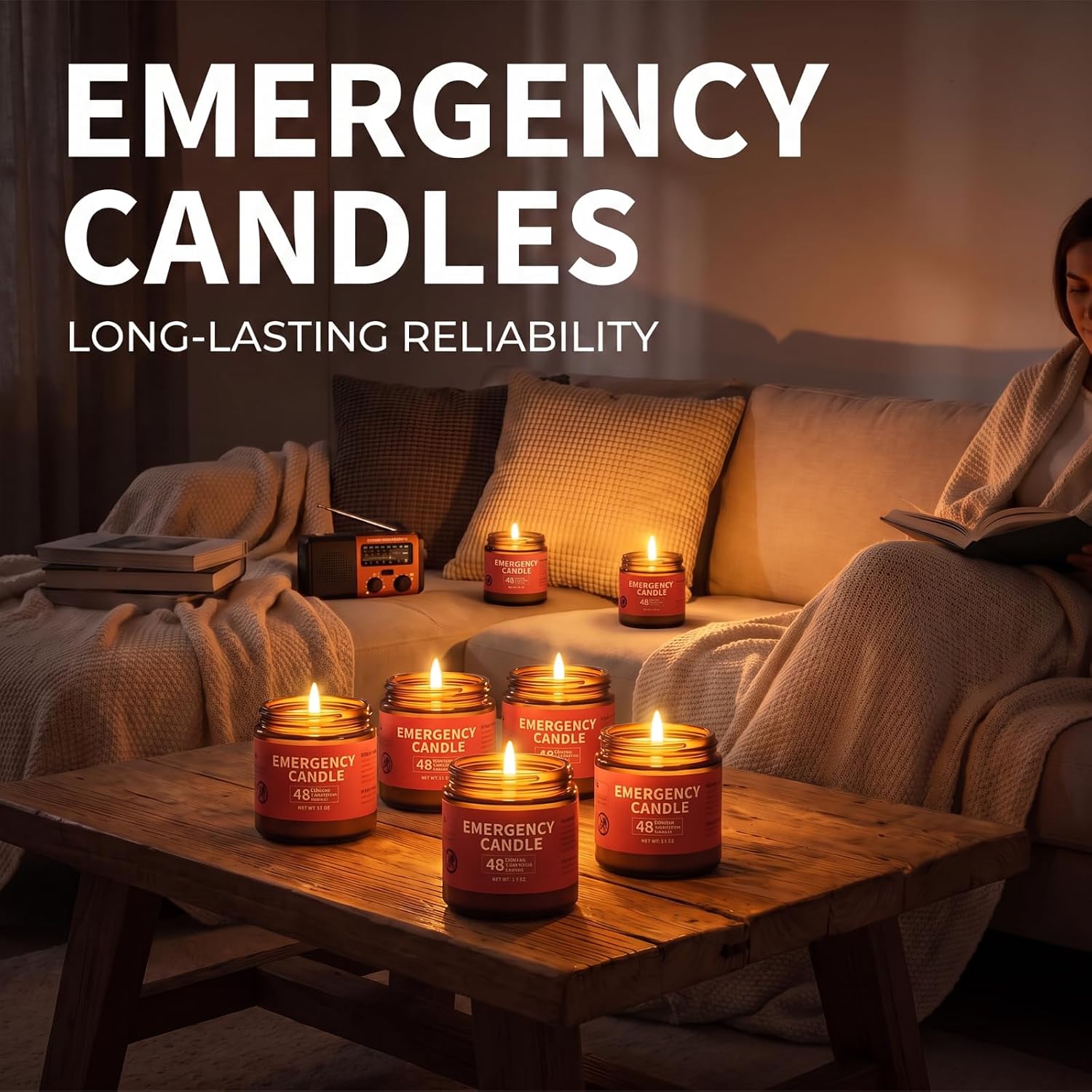 Chuarry 6 Pack Emergency Candles Long Burning 48 Hours Power Outage image 5
