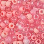 300pcs John Bead Assorted Purple Plastic Pony Craft Beads for DIY Jewelry Bracelet Necklace Making, 120g