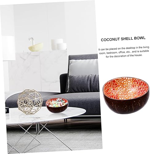 Miniatura 7 de Cuenco de madera de cáscara de coco, cuenco de ensalada de mesa, decoración natural para el hogar, cuenco de almacenamiento de llaves de concha,