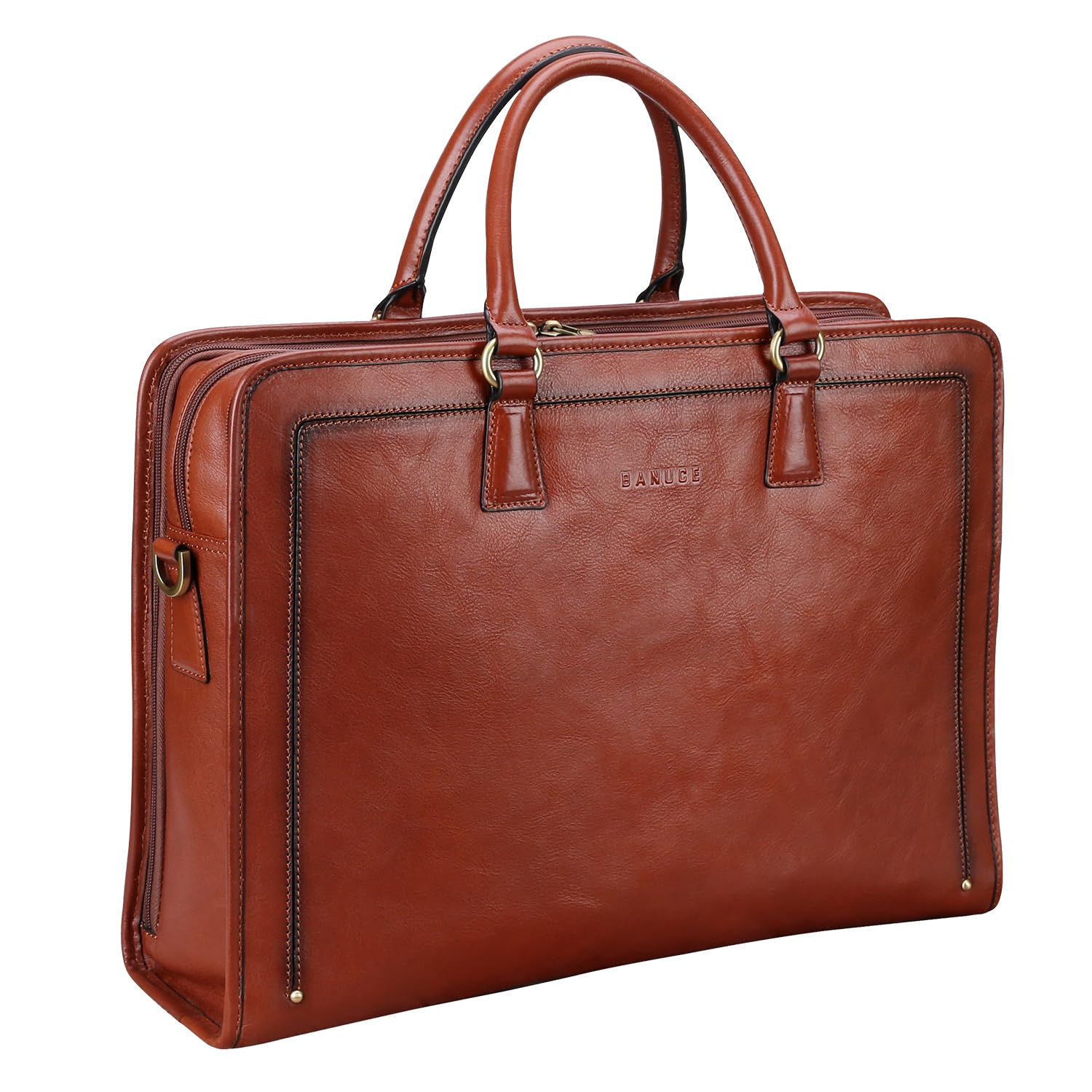 Banuce Premium Italian Full Grain Leather Briefcase for Women 14