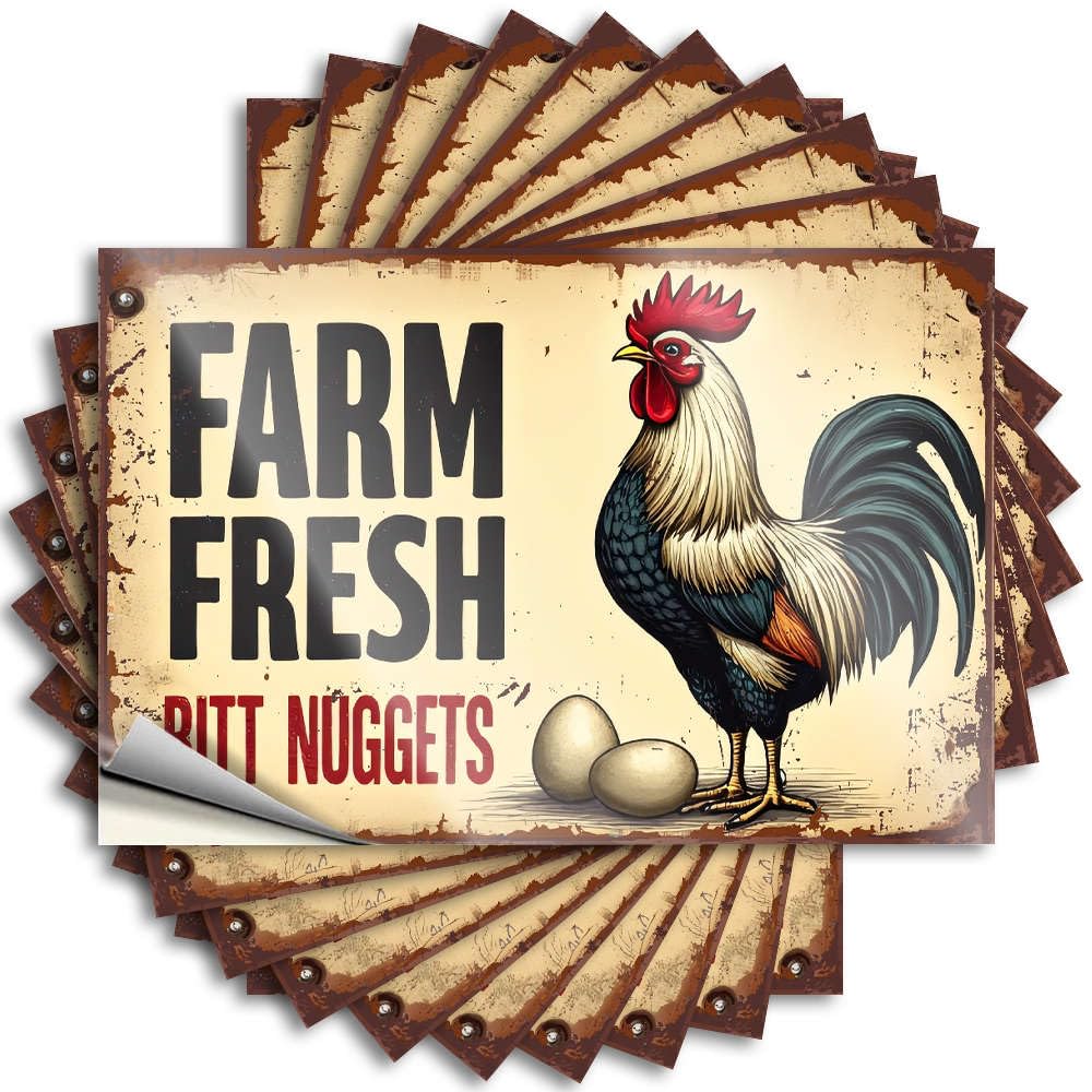 Quote Camper Van Accessories Durable Vinyl - Farm Fresh Chicken Nuggets Helmet for Football Use(12X18CM)