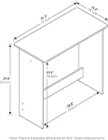 Vista 3 de Furinno 14035CWN - Mesa de estudio simple, nogal de Columbia, Madera, Azul claro