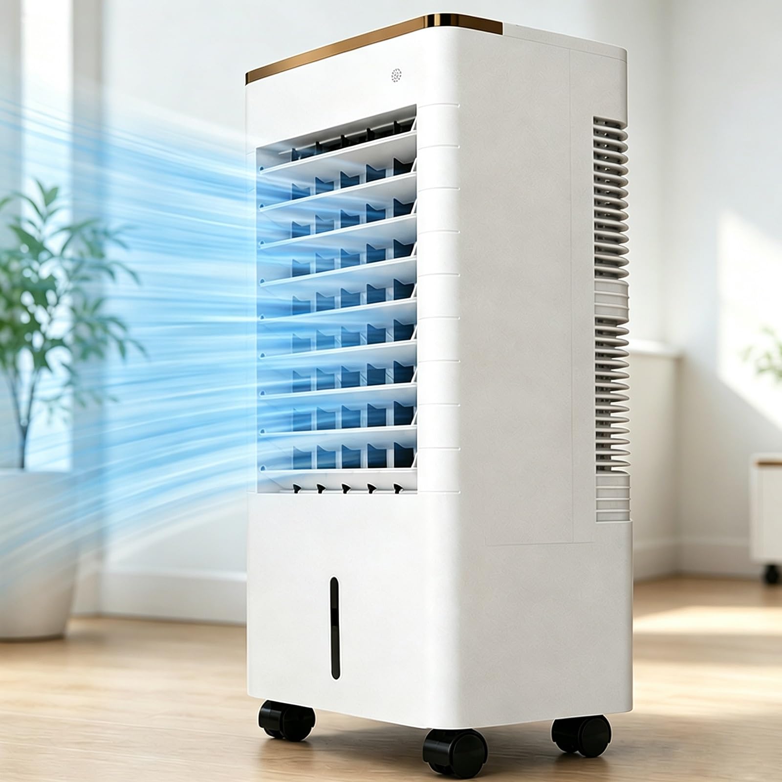 Yqyc Evaporative Air Cooler, Cooling Portable Swamp Cooler with Water Tank & Remote Control for Bedroom and Office