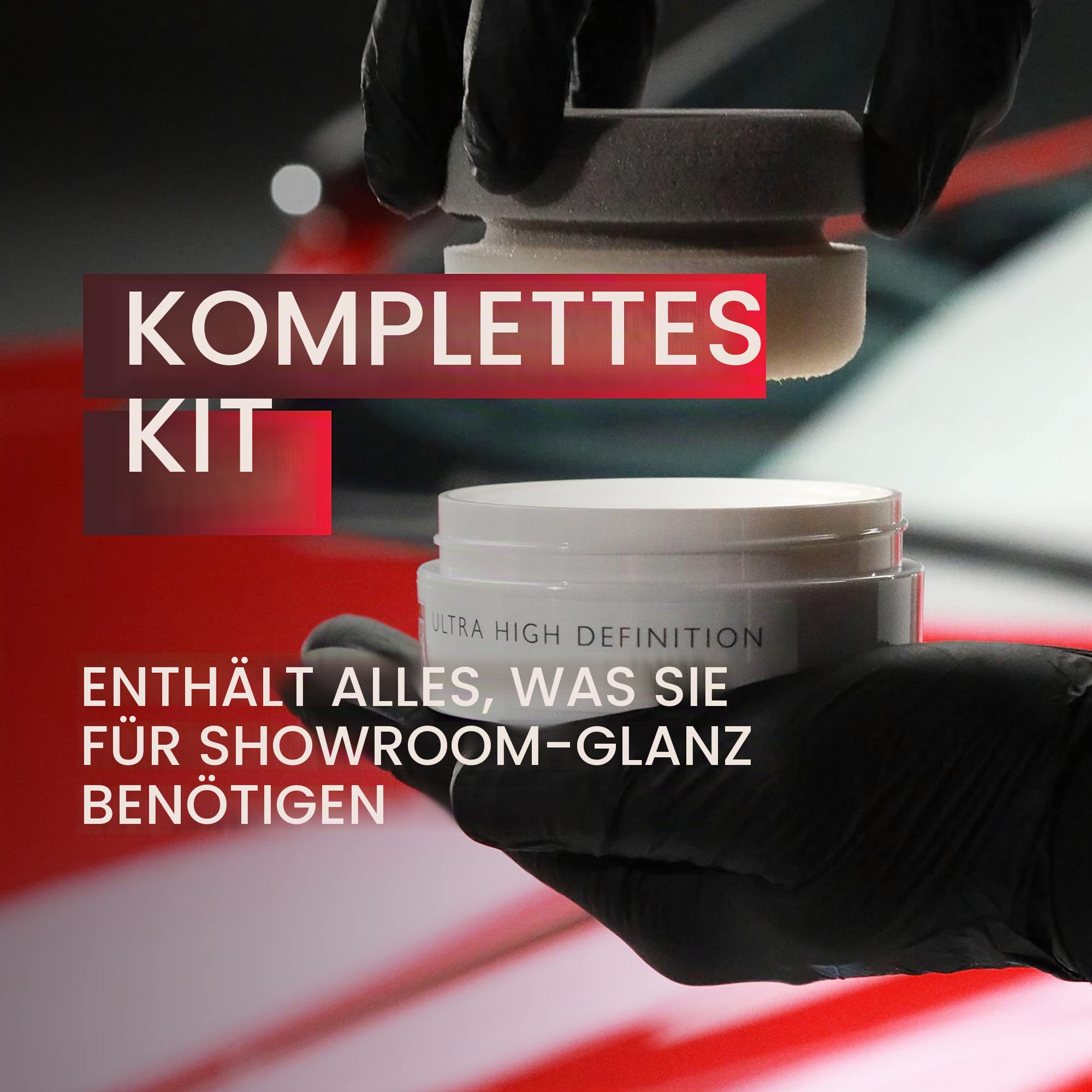 Autoglym Ultra High Definition Wachs Set – Inklusive biologischem Carnaubawachs, Wachsapplikator und Hi-Tech Pflegetuch für alle Arten von Autolackierungen, 120g