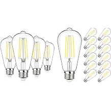MAXvolador 4-Pack Dimmable LED Edison Bulbs 850LM 5000K with 12-Pack Non-Dimmable LED Edison Bulb 800LM 5000K