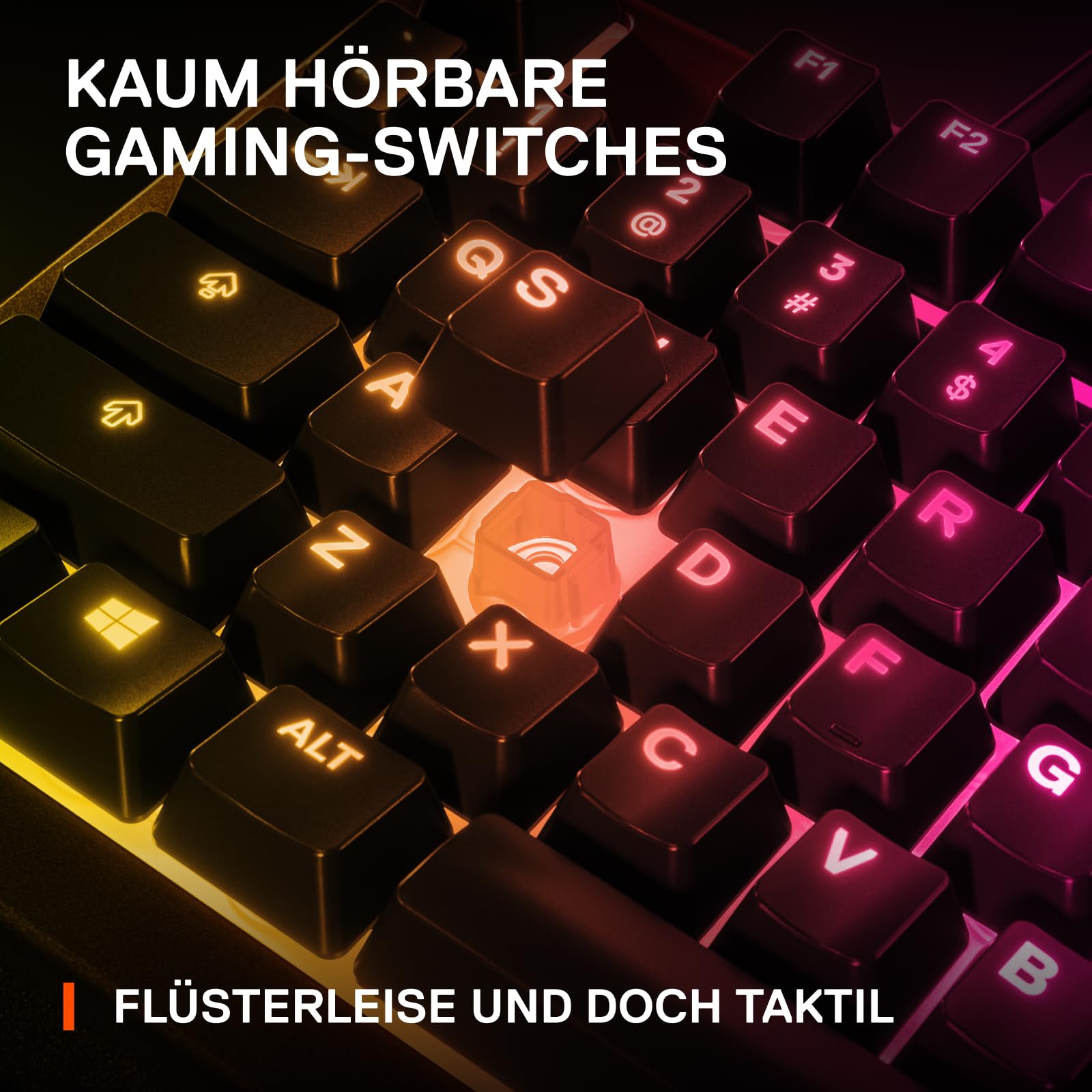 SteelSeries Apex 3 Gaming Tastatur - 10-Zonen RGB-Beleuchtung - Flüsterleise Gaming-Switches - Premium magnetische Handballenauflage - IP32 wassergeschützt - Deutsches (QWERTZ) Layout - 3