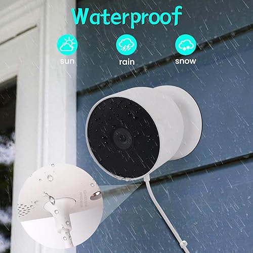 Miniatura 3 de Cable de carga de 16 pies con adaptador para Google Nest Cam y batería, 2 generación, resistente a la intemperie, cable de conexión magnética,