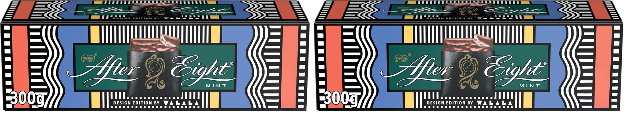 After Eight Dark Mint Chocolate Box 300g | Thin Squares Of Mint Fondant Wrapped In Dark Chocolate | Christmas Chocolate Gift |Festive Chocolate Box |After Dinner Mints (Pack of 2)