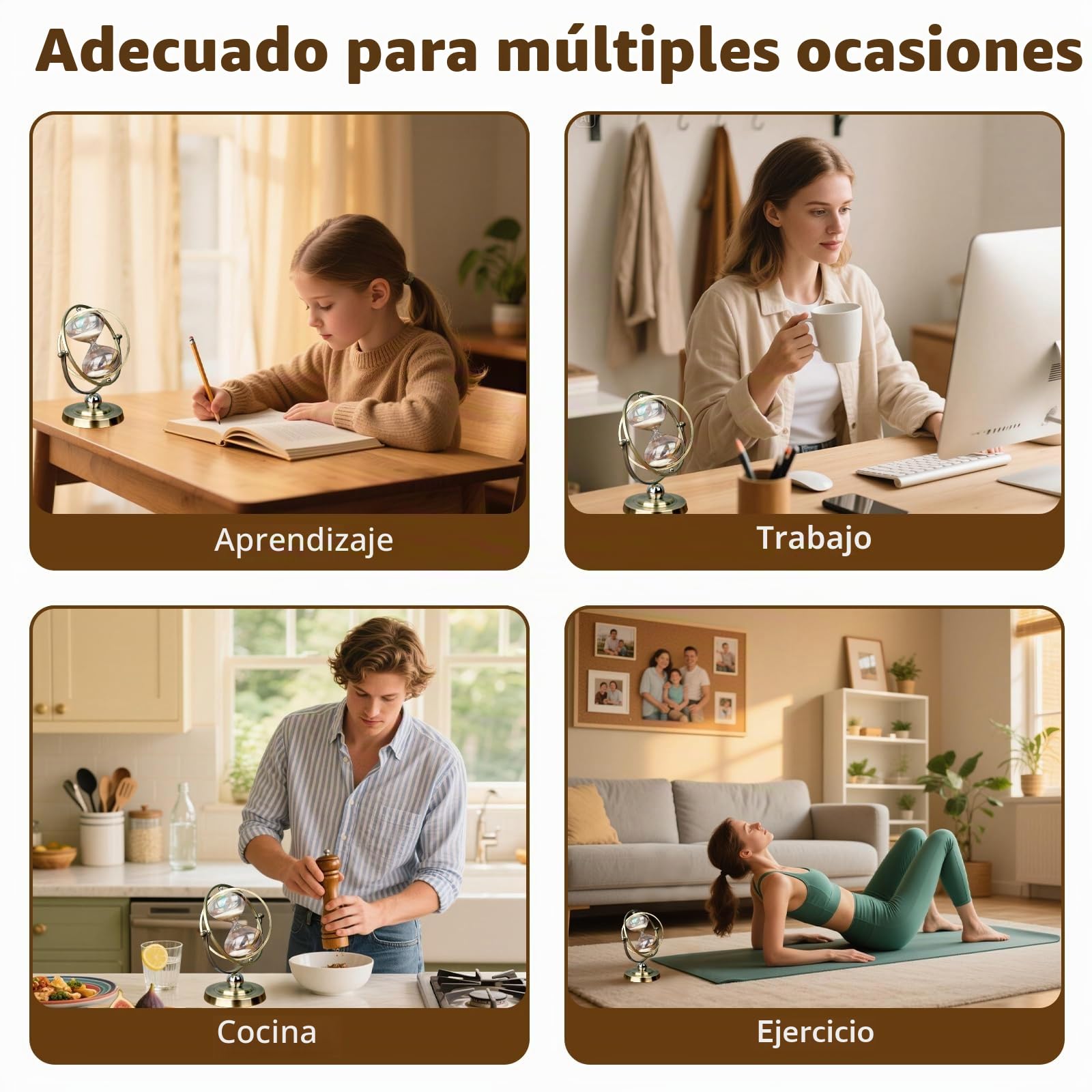 Temporizador de arena de reloj de arena de 30 minutos, temporizador clásico de vidrio de arena para cocina, estudio, decoración del hogar y la oficina