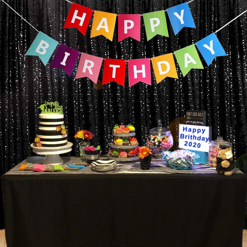 Partisout Sequin Curtain Backdrop 10ftx10ft Sequin Backdrop Sequence Backdrop Party Glitter Backdrop Sparkle Backdrop Wedding Photo Backdrop and Shimmer Backdrop (10ftx10ft, Black)