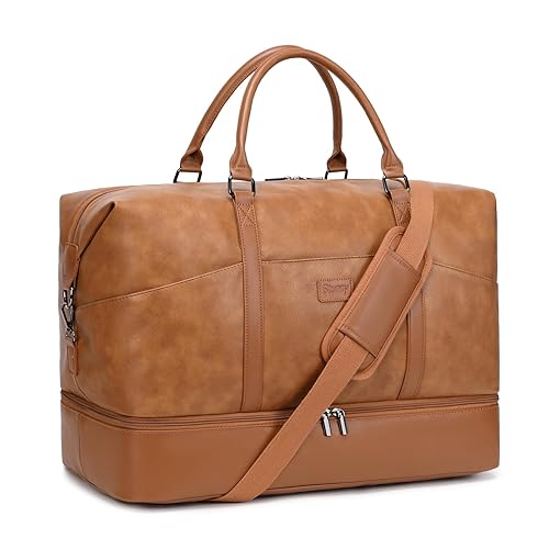 Faux Leather Weekender Bags for Women: Large Overnight Bags Travel