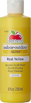 Apple Barrel Gloss Acrylic Paint in Assorted Colors 8 oz, Gloss Real Yellow
