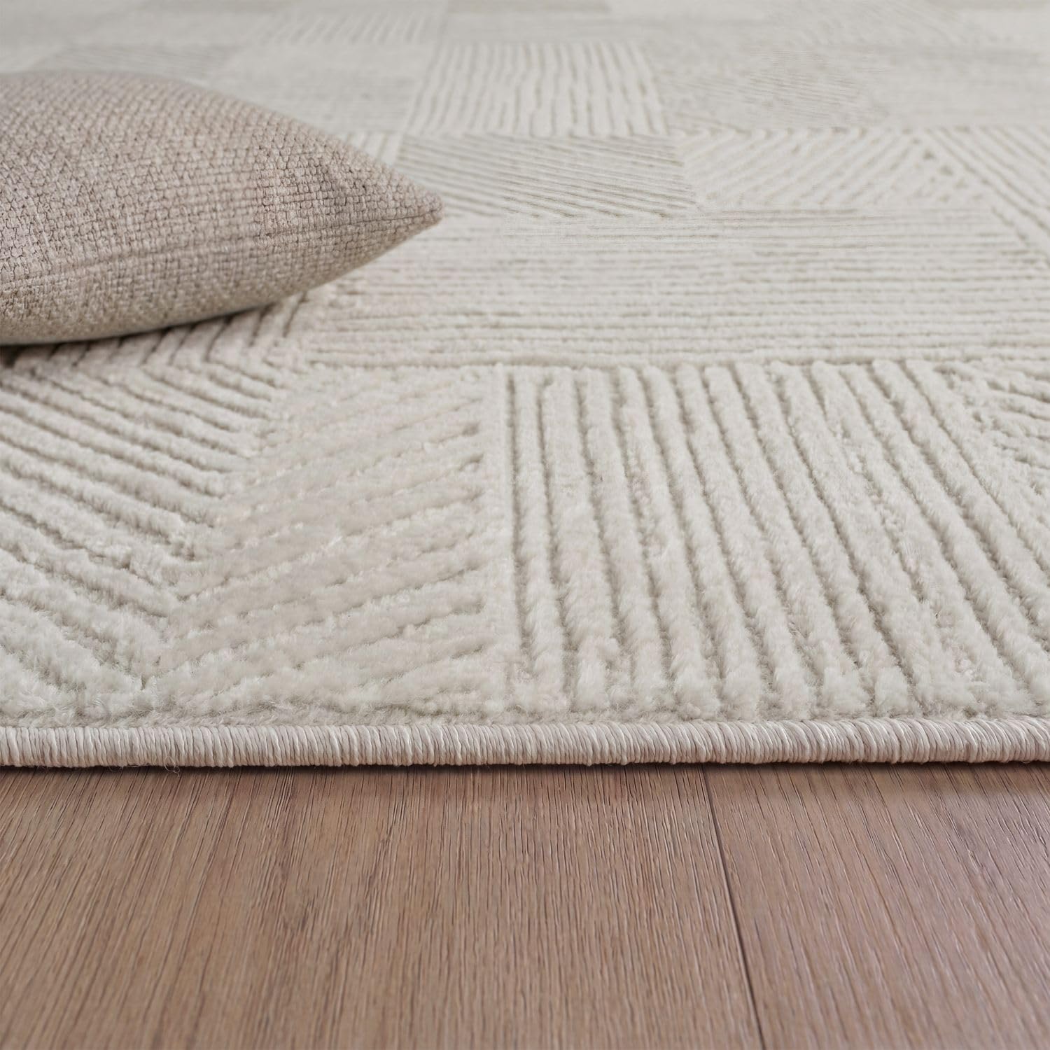 TT Home Tapis Salon Salle À Manger Poil Court Design Boho Scandinave Abstrait Uni Effet Haut-Bas Style Moderne, Dimension:160x220 cm