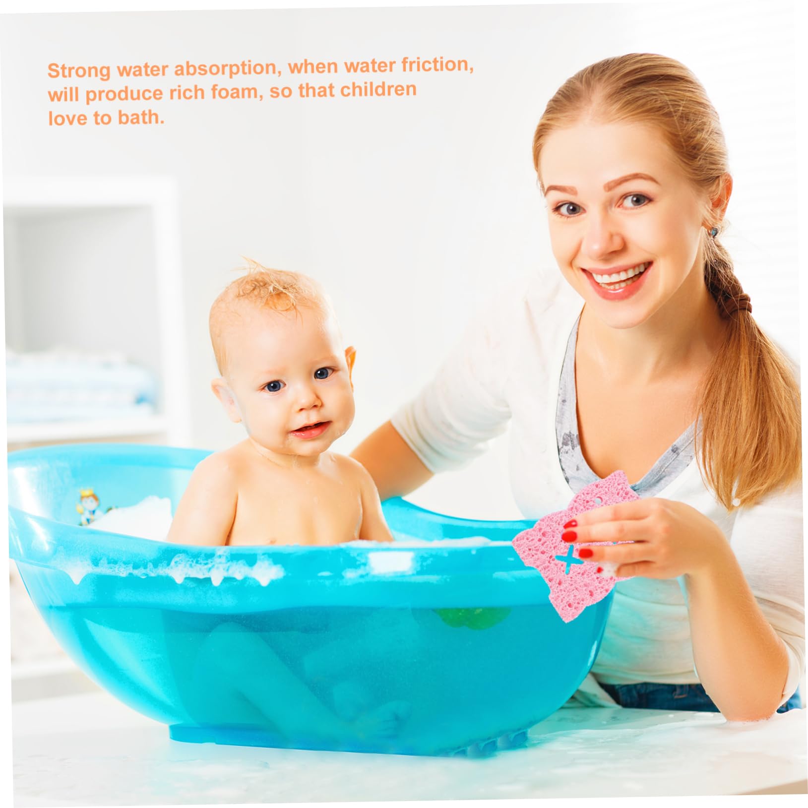 FRCOLOR 24piezas Esponjas De Baño Para Bebés De Suaves y Absorbentes Para y Limpieza Infantil Diversos Material De Pulpa De Natural