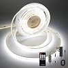 AXMOTUT COB LED Strip Lights 2m, 6000K Daylight White Dimmable LED Strip, 640 LEDs Super Bright DC24V LED Light Strip CRI90+ with RF Remote and UKCA Power Supply for DIY Home Decoration [Energy Class F]