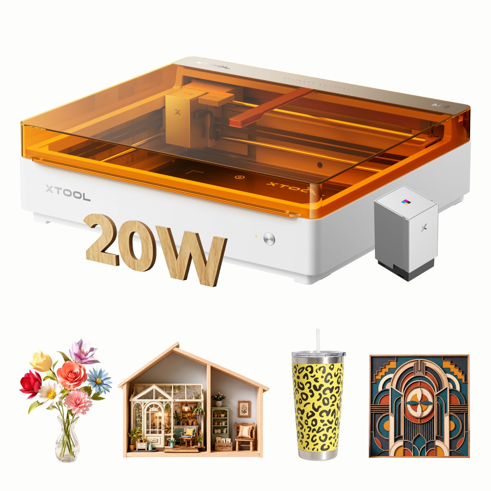 xTool M2 Laser Graviermaschine mit Dual-Kamera, Klasse 1 Sicherheits Lasergravur, Laser Cutter für Home DIY Basteln auf Holz, Leder, Filz, Stoff & Papier