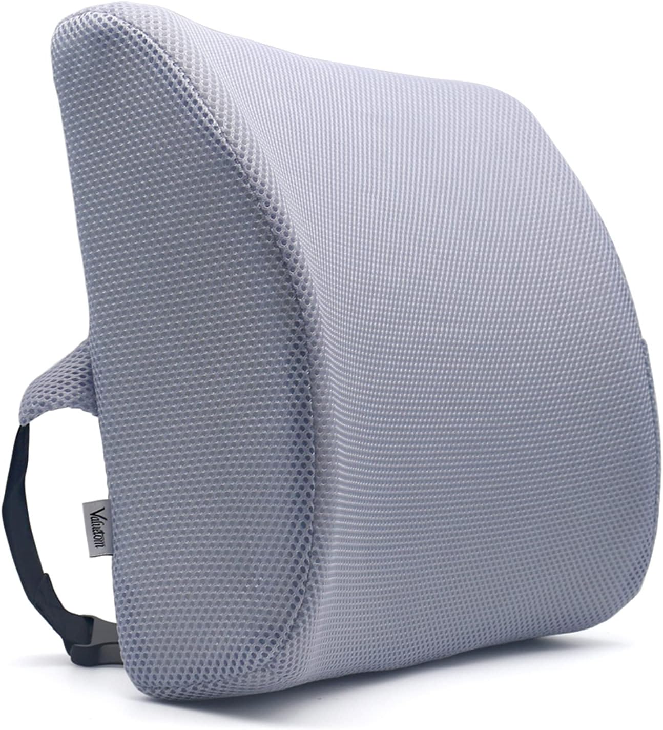 Valuetom Premium Lumbar Support Pillow - Memory Foam Lower Back Support Cushion for your Home, Office Chair, and Car - NEW Ergonomic Memory Foam Design with Cool Mesh Fabric