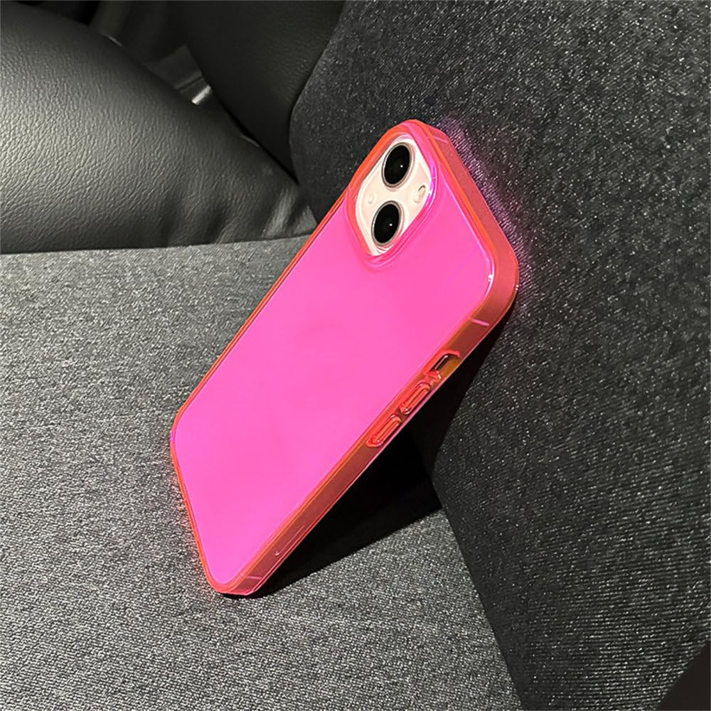 Coque iPhone 14 silicone transparent laser néon aurore antichoc
