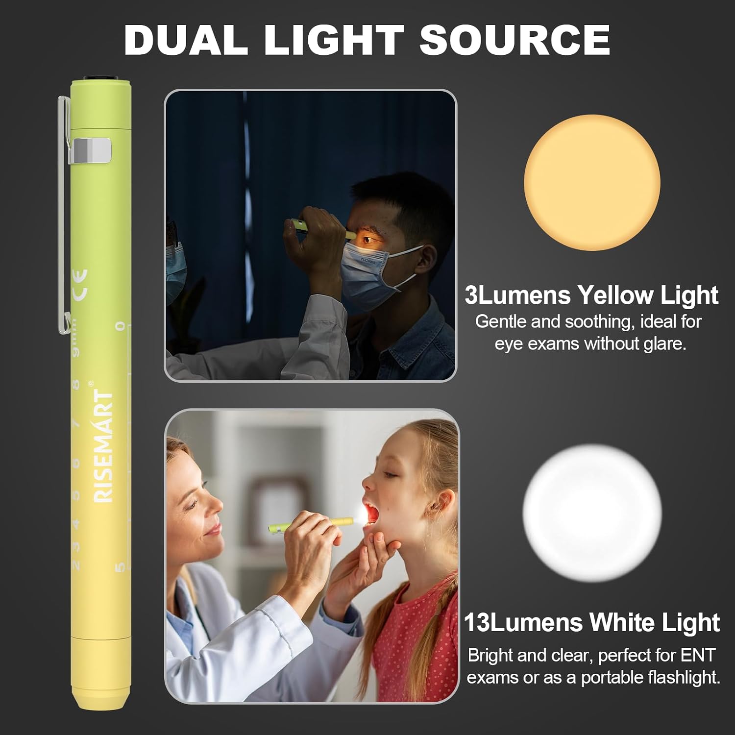 RISEMART Rechargeable Pen Light for Nurses with Trauma Shear image 4