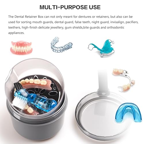 Miniatura 2 de Estuche de baño para dentaduras postizas a prueba de fugas para dentaduras completas, copas de dentadura para remojar dentaduras, vasos para