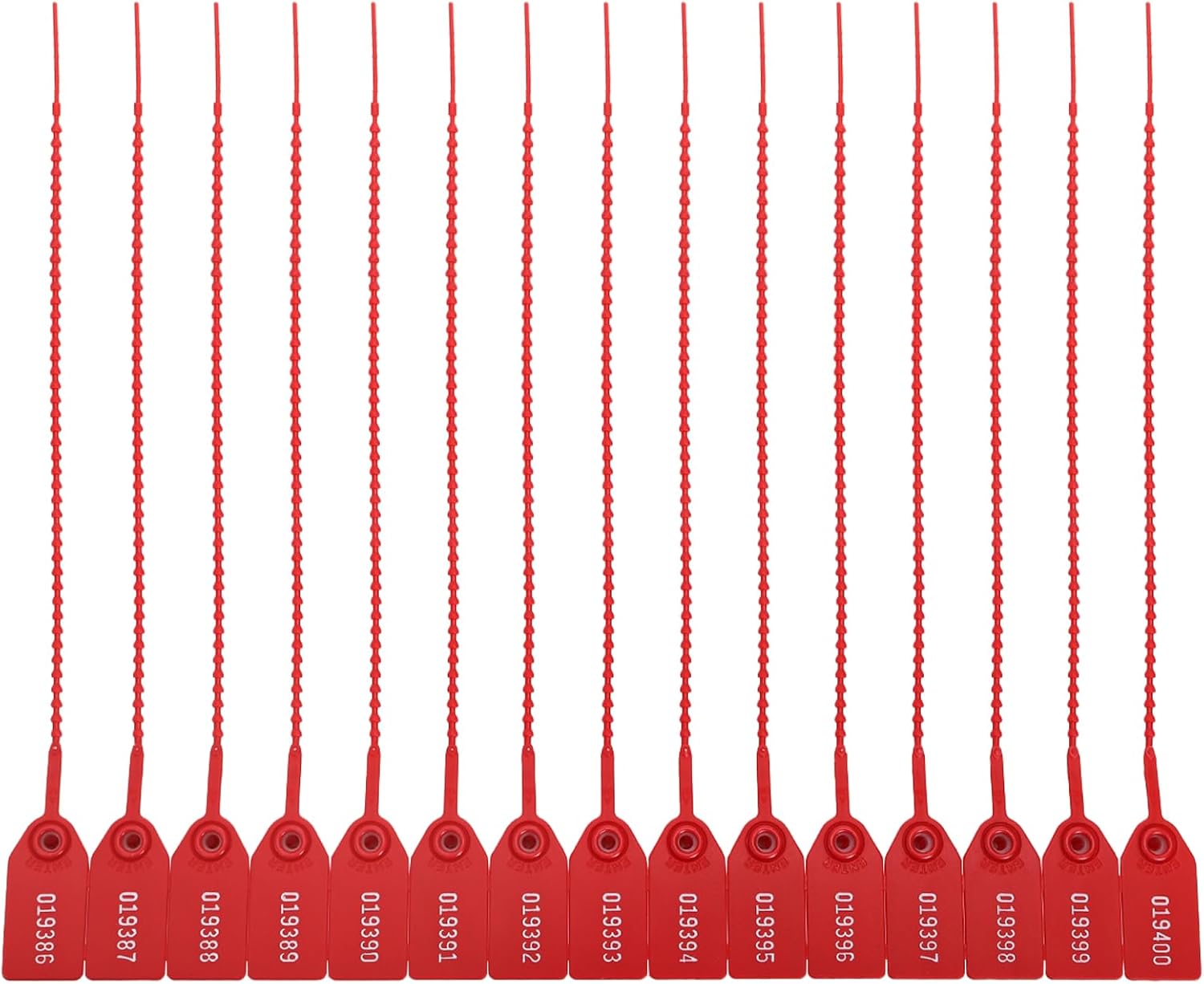 Yarlung 200 Pcs Plastic Tamper Seals, Numbered Zip Ties for Fire Extinguishers Pull Tite Security Tags, 250mm Self Locking Tie Disposable Anti-Theft Tamper Tag, Red - Image 3