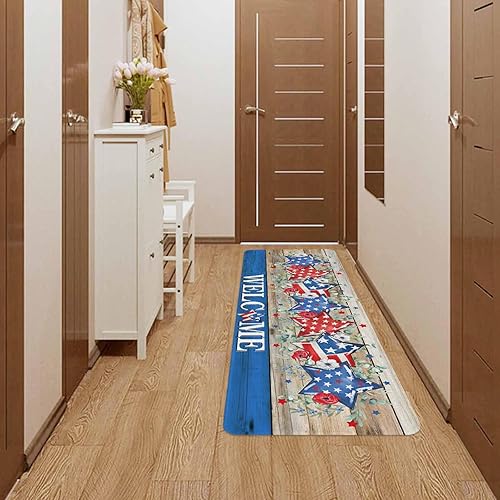 Vista 407 de Tapete de Feliz Navidad, tapete antideslizante para puerta delantera, baño, cocina, dormitorio, patio, entrada, 16 x 24 pulgadas, rojo, negro y verde