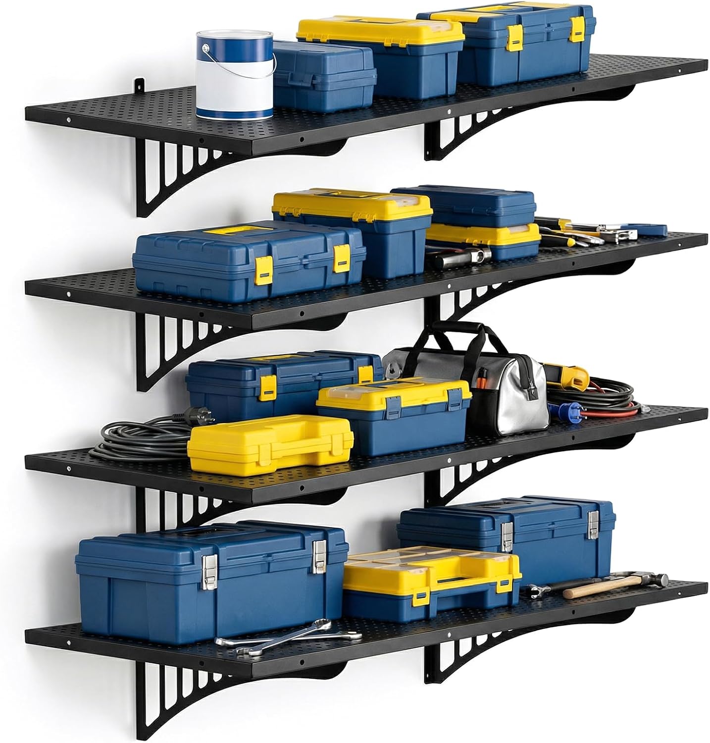 Floating Shelves 4 Pack Garage Wall Shelving Storage Rack 48.03x18.11x8.66in Wall Shelving Floating Shelves 1000 Lbs Load Capacity for Power Tools Garden Supplies