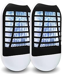 Bug Zapper Indoor,Electronic Fly Zapper Lamp for Familie，LED Lights Eliminates Flies Flying Pests Non Toxic Silent Effective Operation UV