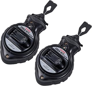 Tajima Chalk-Rite Jam-Free Chalk Line 2-Pack - Bold 0.04" Markings, ABS Case, Large Refill Port for Construction & Carpentry - CR301JF-2P