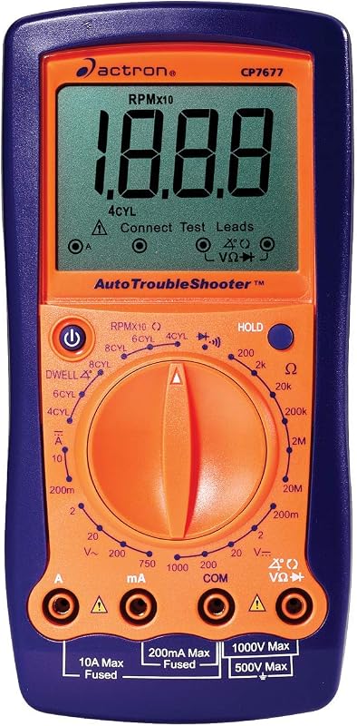 Actron CP7677 AutoTroubleShooter - Digital Multimeter and Engine Analyzer for Automotive Professionals, Orange
