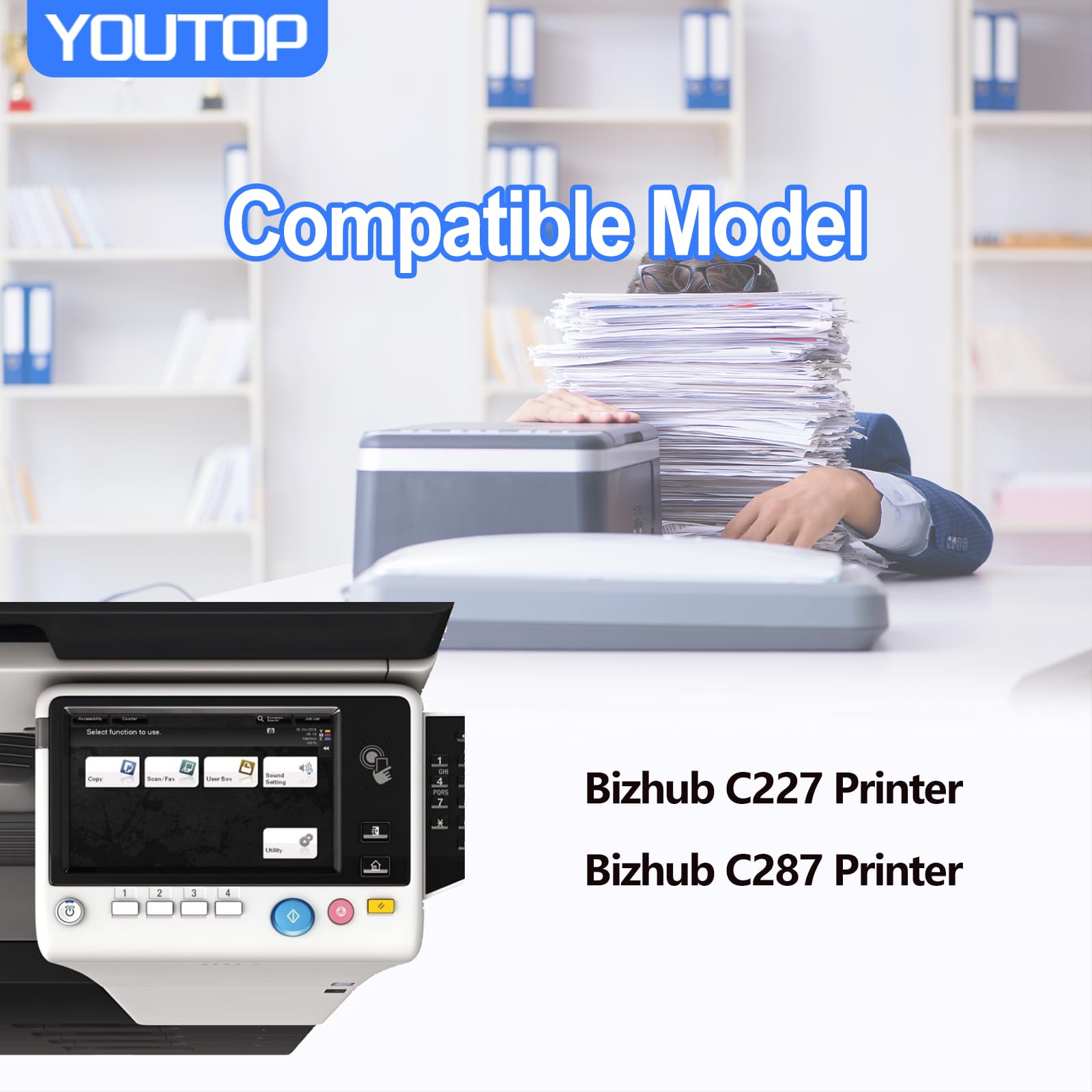 KONICA MINOLTA トナー　TN221 各色2本　bizhub Konica Minolta TN221 CMYK Toner cartridges Set
