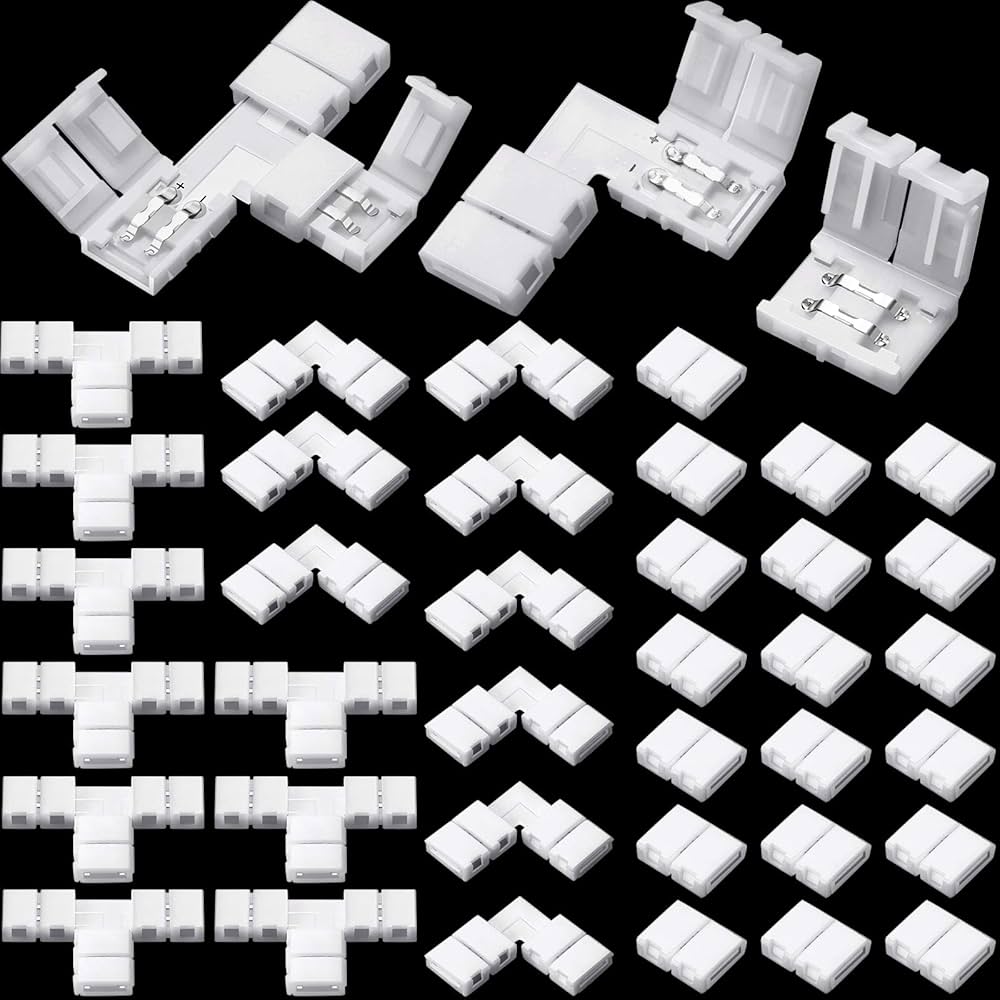 40 Pieces 2 Pin LED Strip Connectors Lights Connector T