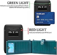 Vista 4 de GOIACII Billeteras para mujer con bloqueo RFID y 2 bolsillos con cremallera, C-Peacock Blue Type 3