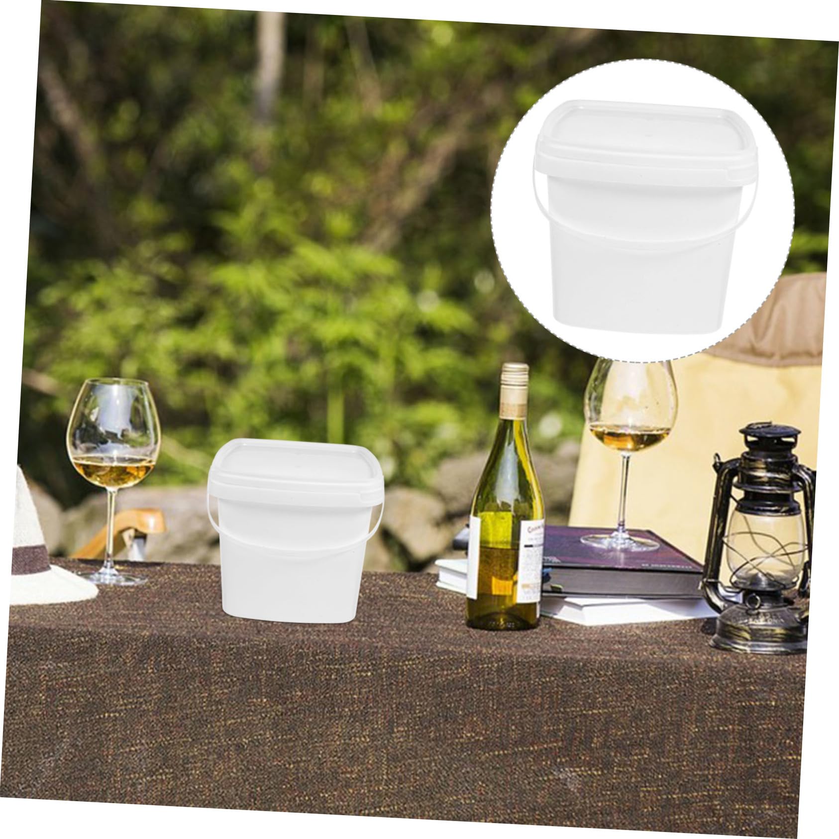 KICHOUSE Plastic Bucket Handle Lid Multipurpose Portable Water Storage Container High Capacity