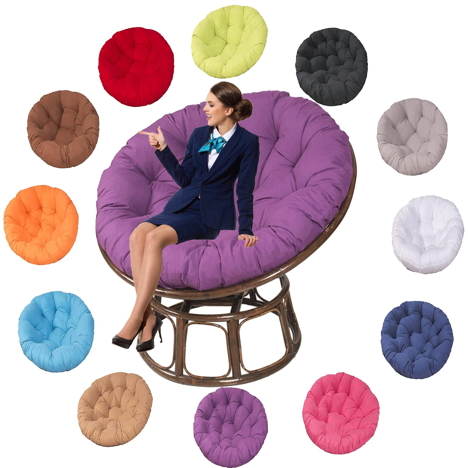 Cuscino impermeabile per sedia da esterno, extra large, comodo, per giardino, balcone e soggiorno, cuscino per dondolo e cuscino da pavimento