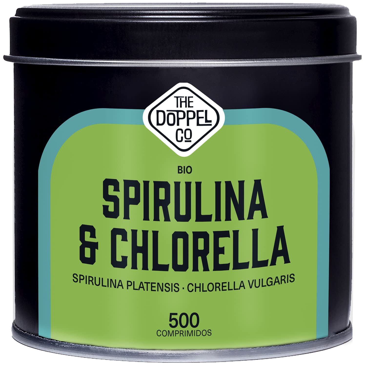 Spirulina e Clorella Biologiche - 500 Compresse - 1500 mg per Dose - Alghe Spirulina e Clorella Biologiche -Senza Additivi - Disintossicazione - Proteine Vegano Bio - Senza Plastica