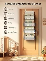 Vista 7 de Yecaye Organizador colgante sobre la puerta, 1 paquete, 35.2 libras de carga de juguetes de peluche, organizadores de baño a prueba de columpios