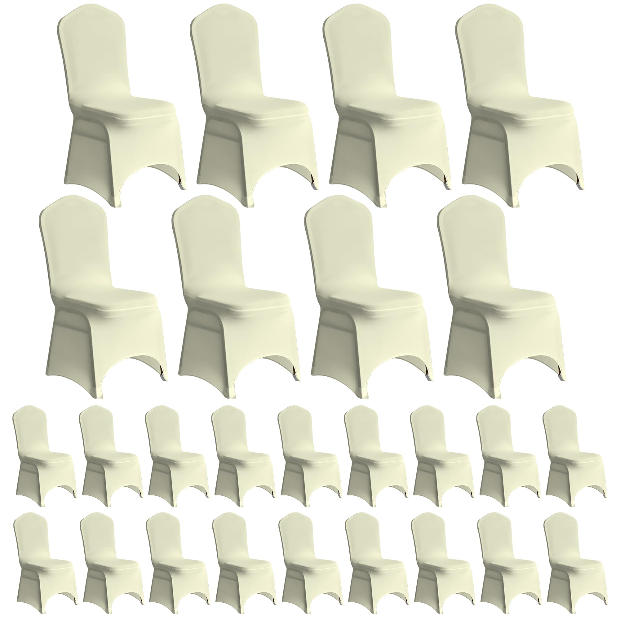 Event Decor Shop Ivory Wedding Chair Covers Stretch Slipcover, 100pcs
