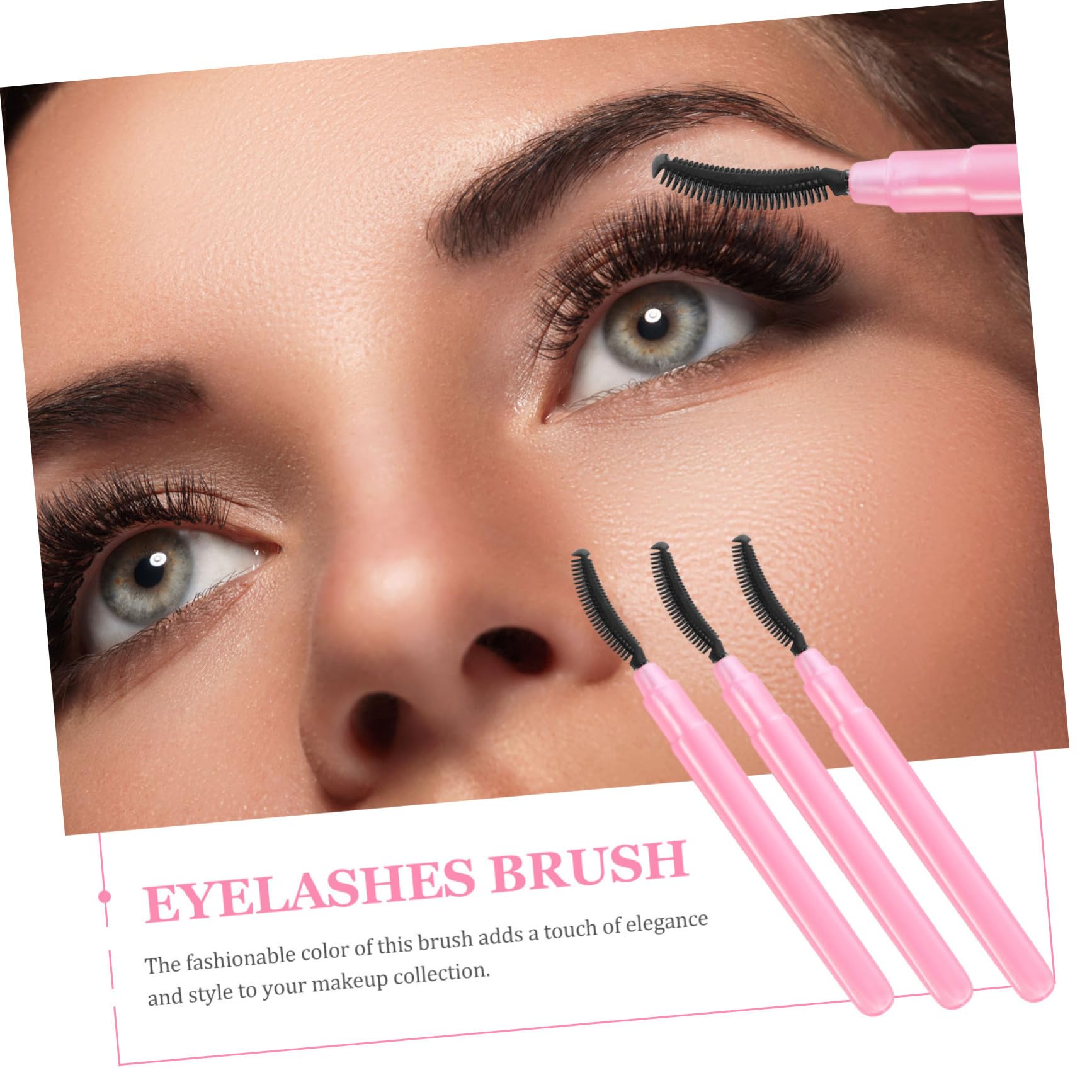 minkissy Silicone Eyelash Brush Set of 6 Soft Bristles for Mascara Application Travel Size Cover for Daily and Travel Use